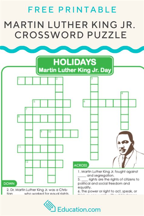 dr martin luther king jr crossword puzzle answers|mlk jr crossword puzzle printable.